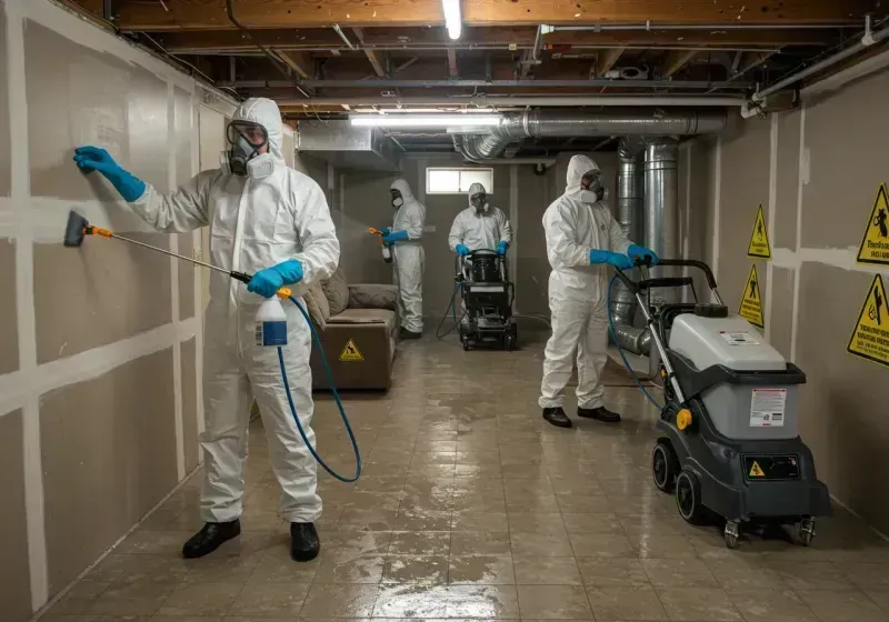 Basement Moisture Removal and Structural Drying process in Whitehall, MT